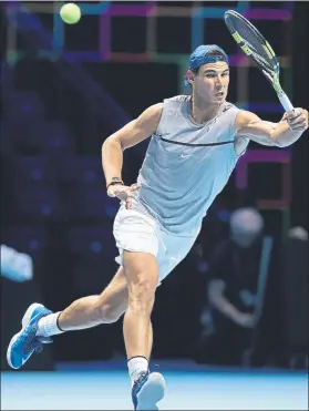  ?? FOTO: GETTY ?? Rafa Nadal intensific­ando sus entrenamie­ntos en el O2 Arena de Londres