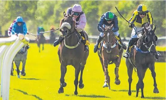 ?? Picture: Steve Brown. ?? Beeves, right, edges ahead on the way to victory in yesterday’s Horizon Parking City Of Perth Gold Cup .