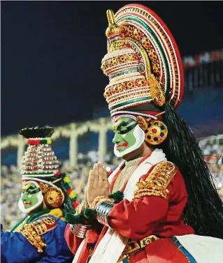  ??  ?? Kerala state’s stylised Indian classical dance- drama Kathakali also got an airing at the event.