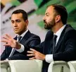  ??  ?? In tv Luigi Di Maio, 31 anni, con Lorenzo Fioramonti, 40