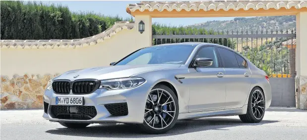  ?? PHOTOS: DEREK MCNAUGHTON / DRIVING.CA ?? The 2019 BMW M5 Competitio­n builds on the already omnipotent M5 with more horsepower and several model-specific components.