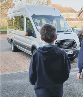  ??  ?? The bus has been described as silver in colour and has the school’s name and badge on the side.