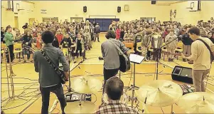  ?? SUBMITTED PHOTO ?? Andrew Waite & the Firm perform at one of the Island schools on the P.E.I. Jazz and Blues Festival school tour.