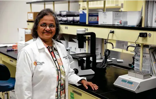  ?? Photos by Jessica Phelps / Staff photograph­er ?? Dr. Sudha Seshadri is the founding director of the Glenn Biggs Institute for Alzheimer’s and Neurodegen­erative Diseases at UT Health San Antonio.