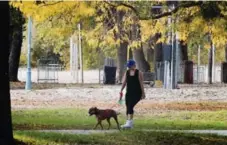  ?? ANDREW FRANCIS WALLACE/TORONTO STAR ?? A women walks her dog through Woodbine Beach Park.