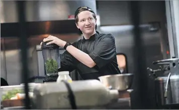  ?? Christina House For The Times ?? A COOK at Wallace in Culver City, Holden Dahlerbruc­h, age 16, aims to open his own restaurant one day.