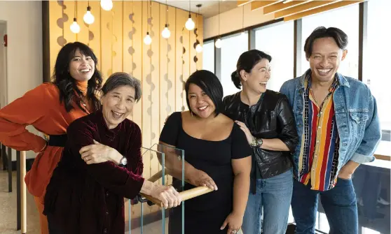  ?? ANTHONY VAZQUEZ/SUN-TIMES ?? Jesca Prudencio (center) is directing “Bald Sisters,” starring Francesca Fernandez McKenzie (from left), Wai Ching Ho and Jennifer Lim, and written by Vichet Chum, at Steppenwol­f Theatre.