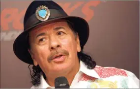  ?? TSERING TOPGYAL, FILE/AP PHOTO ?? Left, Carlos Santana speaks during a news conference in New Delhi, India. Santana, Billy Joel, Herbie Hancock (bottom left) and opera star Martina Arroyo, are the four musicians who will receive this year’s Kennedy Center Honors, along with actress...