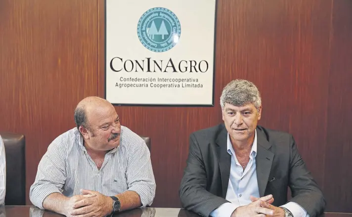  ?? Hernán zenteno ?? Egidio Mailland, presidente de Coninagro, recibió el miércoles pasado al designado ministro Ricardo Buryaile