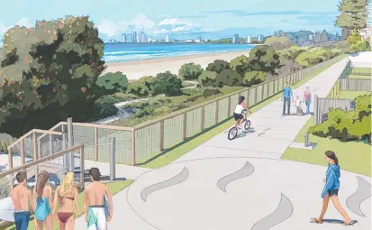  ??  ?? An artist's impression of what the new link between Bilinga and Tugun will look like.