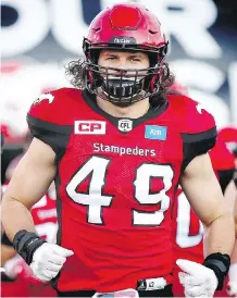  ?? AL CHAREST ?? Calgary Stampeders rookie linebacker Alex Singleton has stepped right in and made an impression in his first season.