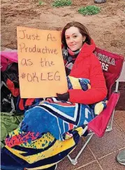  ?? [PHOTO PROVIDED] ?? U.S. Grant High School teacher Melissa Smith, shown at the teacher walkout in April at the state Capitol, is to testify before the Senate Judiciary Committee on Friday during confirmati­on hearings for Supreme Court nominee Brett Kavanaugh.