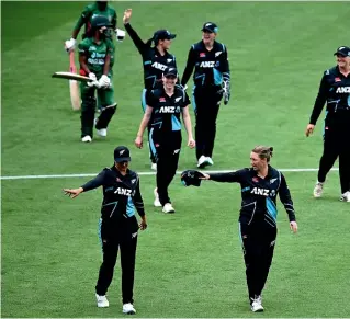  ?? GETTY IMAGES ?? Sophie Devine leads New Zealand onto the field during game two of the T20 Internatio­nal series against Bangladesh in Dunedin last month.