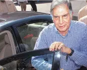  ?? KAMLESH PEDNEKAR ?? Ratan Tata arrives for the Indian Hotel’s EGM at IMC in Mumbai on Tuesday