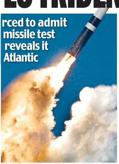  ??  ?? Briefing: Theresa May, left, has admitted she knew about the Trident missile test