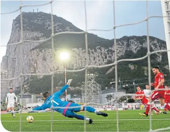  ??  ?? Rangers will face St Joseph’s in the Victoria Stadium, in the shadow of the Rock of Gibraltar