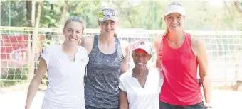  ?? Photos: The PR Machine ?? From left, are SA Beach Tennis player Bonny Davidson, Spar Netball Protea star Erin Burger, SA Beach Tennis player Lorraine Morifi, and Spar Netball Protea star Lenize Potgieter.