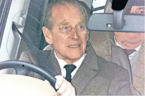  ??  ?? The Duke of Edinburgh’s days of driving on the public highway are now over