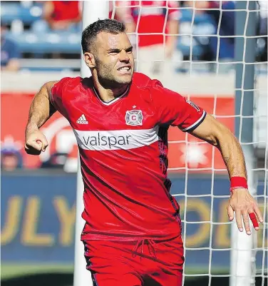  ??  ?? Just six months after arriving in the Windy City, Hungary’s Nemanja Nikolic leads Major League Soccer with 16 goals in 19 games. Meanwhile, the Chicago Fire are riding an 11-game unbeaten streak and sit atop the Eastern Conference. — AP FILES