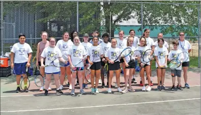  ??  ?? Campers in sixth through eighth grade at the Bryant Hornet Tennis Camp at Bryant High School this past week.