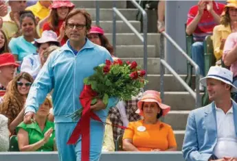  ?? MELINDA SUE GORDON/TWENTIETH CENTURY FOX ?? Steve Carell as tennis player Bobby Riggs in upcoming dramedy Battle of the Sexes.