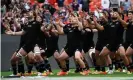  ?? Photograph: Andrew CaballeroR­eynolds/AFP/Getty Images ?? The All Blacks perform the haka before the match.