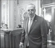  ?? J. Scott Applewhite Associated Press ?? CHARLES E. SCHUMER, the Senate Democratic leader, escalated his scrutiny of the firing. “The question is, why did it happen last night?” he said.