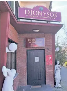  ?? FOTO: SEEG ?? Ab Donnerstag bietet auch das griechisch­e Restaurant Dionysos einen Lieferdien­st für seine Kunden an – wie viele andere Kaarster Einzelhänd­ler.