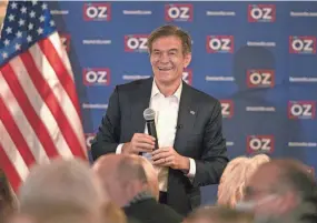  ?? CHRISTOPHE­R DOLAN/AP FILE ?? Mehmet Oz, a Republican candidate for U.S. Senate in Pennsylvan­ia, has a long personal history with former President Donald Trump.