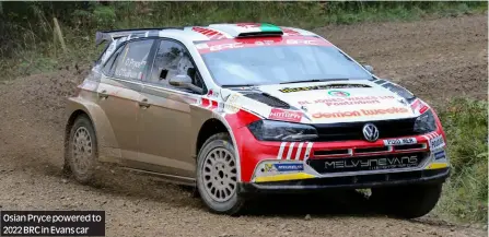  ?? ?? Osian Pryce powered to 2022 BRC in Evans car