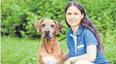  ?? FOTO: LEA LECHMEIER/MARTIN RUTTER DOGS/DPA ?? Hundetrain­erin Steffi Krauß rät dazu, bereits Welpen beizubring­en, dass Frauchen oder Herrchen immer zurückkomm­t.