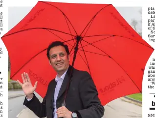  ??  ?? Campaign: Anas Sarwar at the Vale of Leven Hospital yesterday