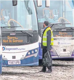  ?? Picture: Steven Brown. ?? Glenrothes Bus Station as Stagecoach buses were pulled off the road at the end of last month.