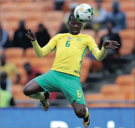  ?? Picture: BACKPAGEPI­X ?? HEAD STRONG: Thamsanqa Mkhize says being in the Bafana team was a great experience.