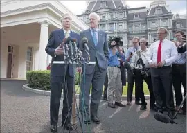  ?? Michael Reynolds European Pressphoto Agency ?? MAJORITY LEADER Mitch McConnell, left, with Sen. John Cornyn of Texas, has delayed a vote on the Senate healthcare bill while he tries to get enough votes.