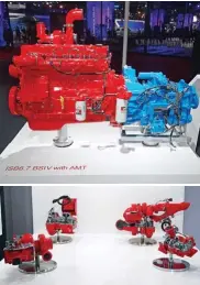  ??  ?? ⇩ The ISB 6.7-litre BSVI engine with AMT.