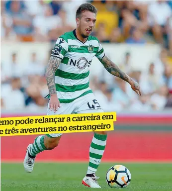  ??  ?? Iuri Medeiros pode voltar ao futebol português