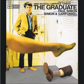  ??  ?? ROBERT Gober’s leg sculpture pops up in Cannone’s “The Graduate” soundtrack cover.