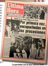  ?? ?? La portada con la que Ultima Hora contó la primera procesión en la que participar­on mujeres en Palma.