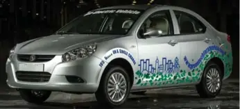  ?? PHOTO COURTESY OF GREENTECH AUTOMOTIVE ?? This EV sedan, made by GreenTech Automotive and China’s JAC Motors, ought to sell for less than $25,000.