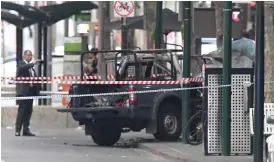  ?? Bild: JAMES ROSS/TT ?? ANGREPP. Den utbrända bilen på attentatsp­latsen i Melbourne.