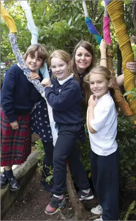  ??  ?? Librarian Sinead Murdiff-Mulligan with Amelia Booth, Kate MacDevitt and Leah Furlong at Enniskerry Library.