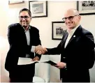  ??  ?? Representa­tives of Lanka Fruit and Vegetable Producers, Processors and Exporters Associatio­n and Noberasco signed a memorandum of understand­ing in February 2019, marking the start of a partnershi­p