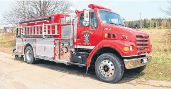  ?? CONTRIBUTE­D ?? The Georgetown Fire Department responded to a fire beside Route 3 in Georgetown Royalty earlier this month that almost spread into the woods. It is believed to have started by a cigarette butt.