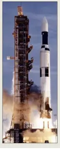  ??  ?? Skylab sendes i kredsløb fra Cape Canaveral i Florida med en Saturn 5 raket, 14. maj 1973.