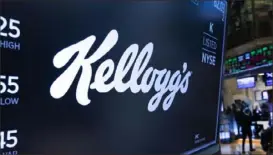  ?? Associated Press ?? Kellogg’s announced Tuesday that it is splitting into three companies: a cereal maker, a snack maker and a plant-based food company. The proposed spinoffs of the yet to be named cereal and plant-based companies are expected to be completed by the end of 2023.