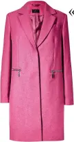  ??  ?? PINK COAT In the past, pink coats have been a huge success for M&amp;S, but this one misses the mark — it’s too short and the zips look dated. But you can’t argue with the price. City coat, £69.