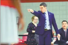 ?? Christian Abraham / Hearst Connecticu­t Media ?? Coach Anthony Latina and the Sacred Heart men’s basketball team will be tested early with road games against Providence and UConn.