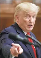  ?? ALEX WONG/GETTY ?? President Donald Trump speaks Wednesday with President Recep Tayyip Erdogan in the East Room of the White House.