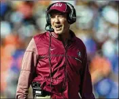  ?? ROB FOLDY / GETTY IMAGES ?? Florida State’s Jimbo Fisher reportedly has been offered the head-coaching job at Texas A&M. Fisher hasn’t commented on his status.